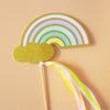 10-Pack 3D Hot Air Balloon & Rainbow Cake Toppers