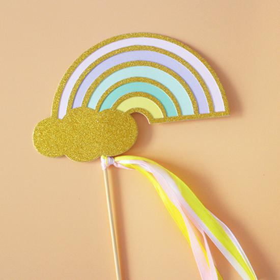 10-Pack 3D Hot Air Balloon & Rainbow Cake Toppers