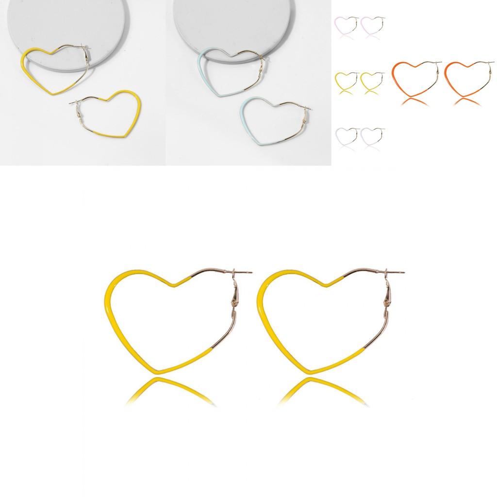 Trendy Multicolor Heart-shaped Earrings Alloy Fashionable Creative Design Chic Jewelry