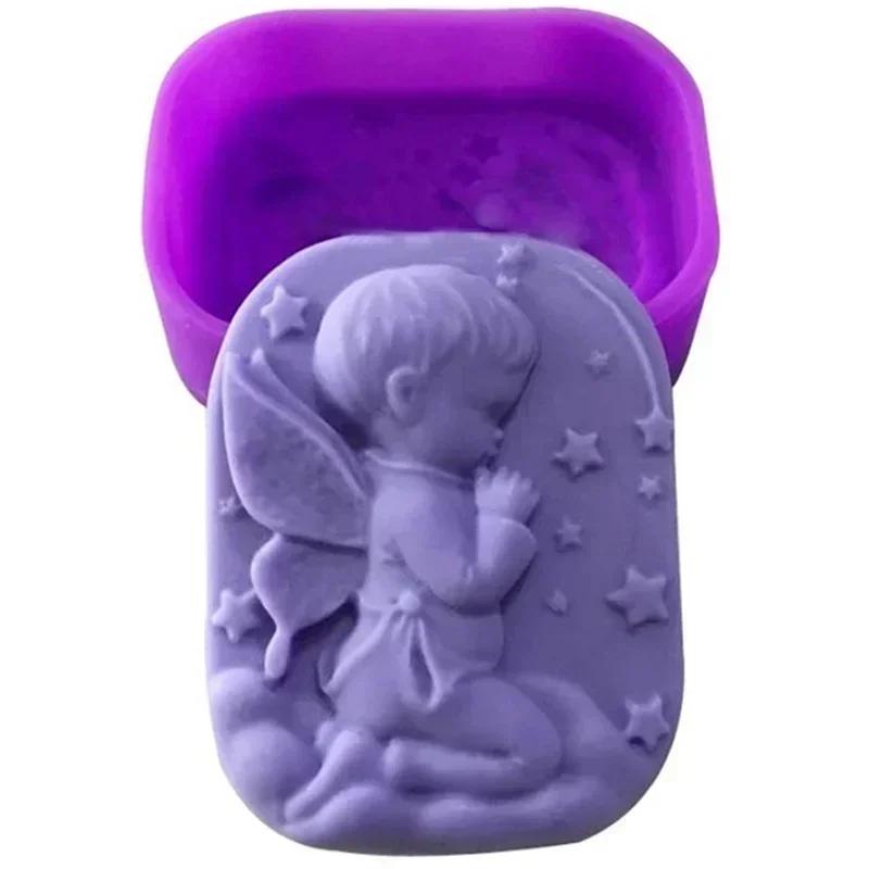 Angel Boy Soap Handmade Soap Mold Resin Molds Silicone Cake Ice Modeling Tool Pastry Arts Decorative Soap Molds For Soap Making