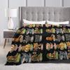 Brainrot Meme Italian Characters Knitted Blankets Flannel Funny Meme Ultra-Soft Throw Blankets for Bedding Couch Bedspread