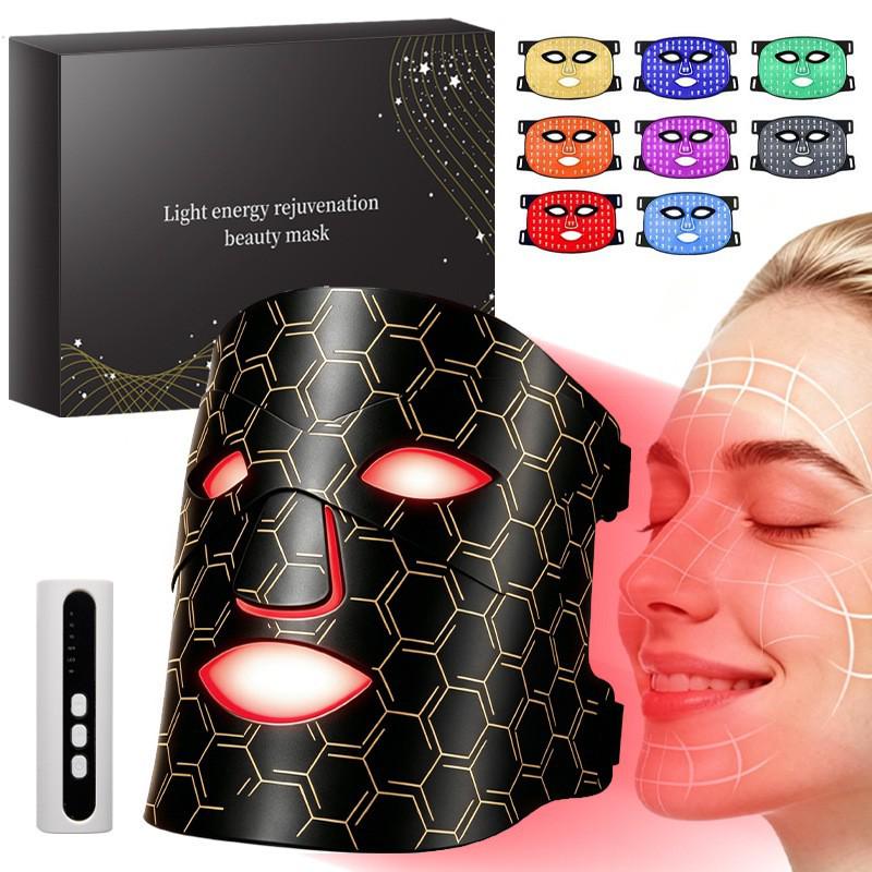 Photon Skin Rejuvenation LED Face Mask with Neck - Red & Green Light Therapy for Home Use to Brighten Skin Tone