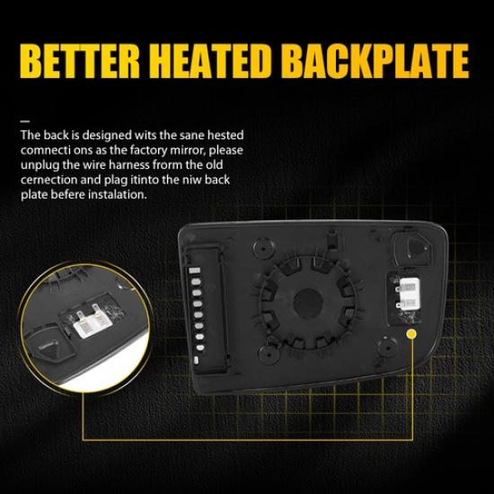 Front LH Left Heated Mirror Glass For Sprinter Mercedes-Benz 2500 3500 2010-2018