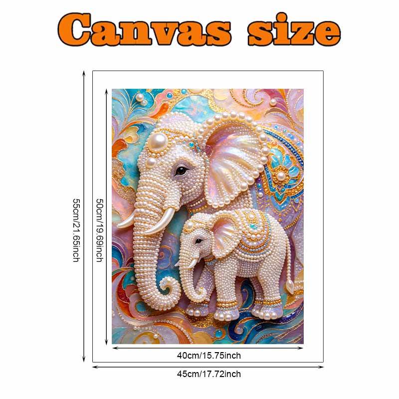 Pearl Art Painting Home Wall Decor Elephant Family Gemstone Painting Crafts Adult/Beginner Gift Creative Home Decor Unframed