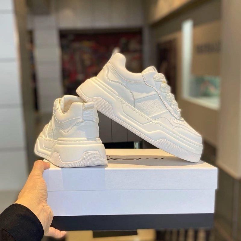 Spring low-top leather thick-soled lace-up casual board shoes trendy shoes flat-heeled outdoor shoes