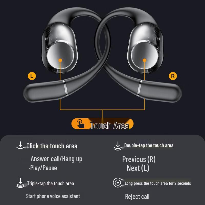 aigo SA08 Open-Ear Bone Conduction Bluetooth Sports Headphones