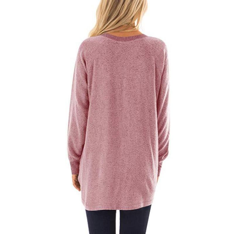 YYFS Women's Fashion Casual Spring Fall Colour Block Print Long Sleeve O-Neck Blouses & Shirts