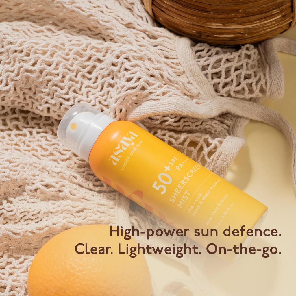 ASAYA | Body Sunscreen Spray SPF 50+ PA++++ | In VIVO Tested | Lightweight Broad Spectrum Protection | Quick Dry Mist | Designed for Outdoor & Da