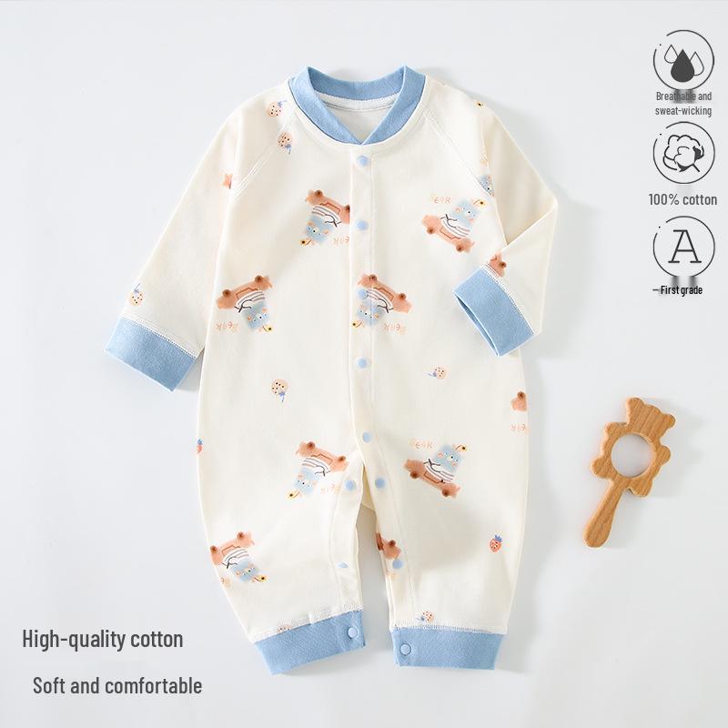 

Pure Cotton Long Sleeve Baby Romper - Spring/Autumn Newborn Bodysuit & Boneless Pajamas 80