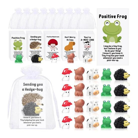 Employee Appreciation Gifts Bulk for Coworkers Funny Resin Animals with Thank You Cards Inspirational Office Pocket Gifts
