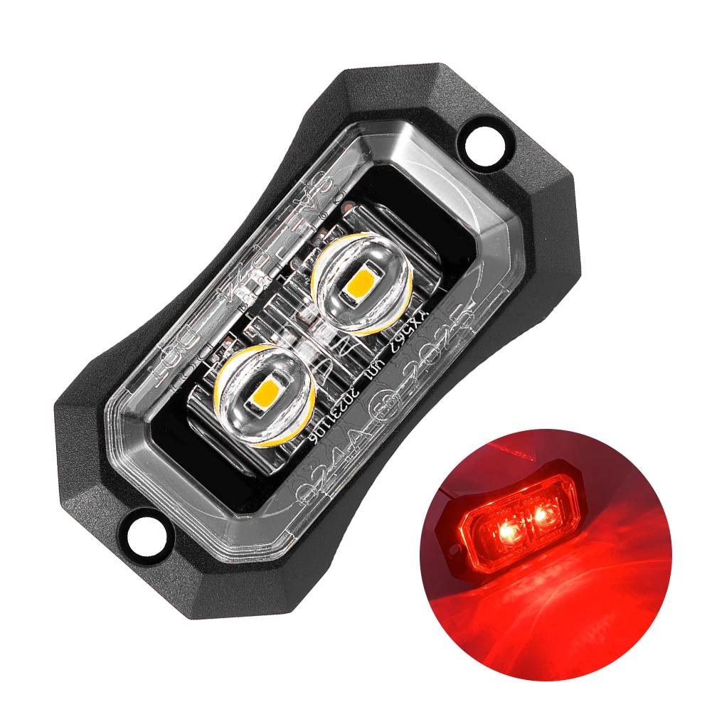 12v/24v Trailer Truck Side Marker Lights 2/4/6 LED Truck Grill Lights Position Lights Sealed Smoked Red LED Lights For Trucks