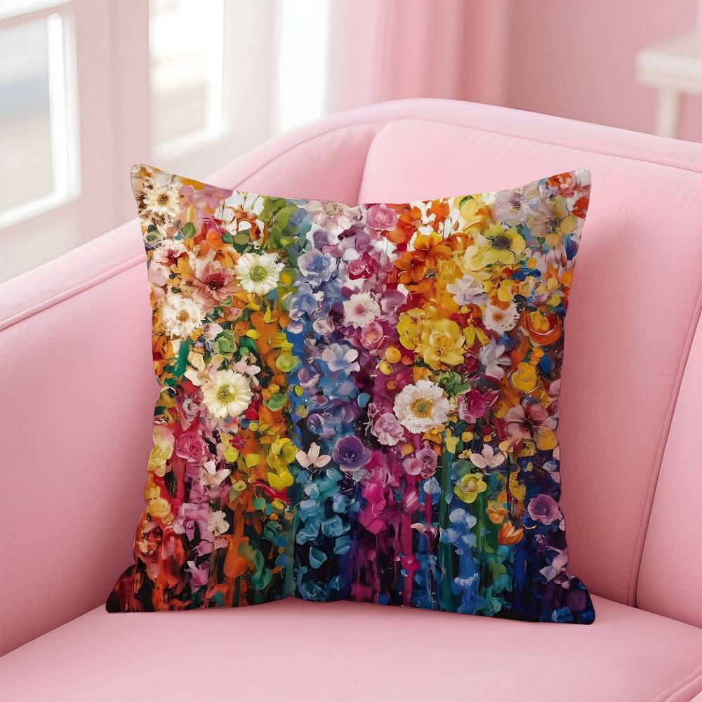 Stunning Colorful Floral Pillow Case Pattern Printing Pillowcase Living Room Sofa Cushion Cover Bedroom Room Decor