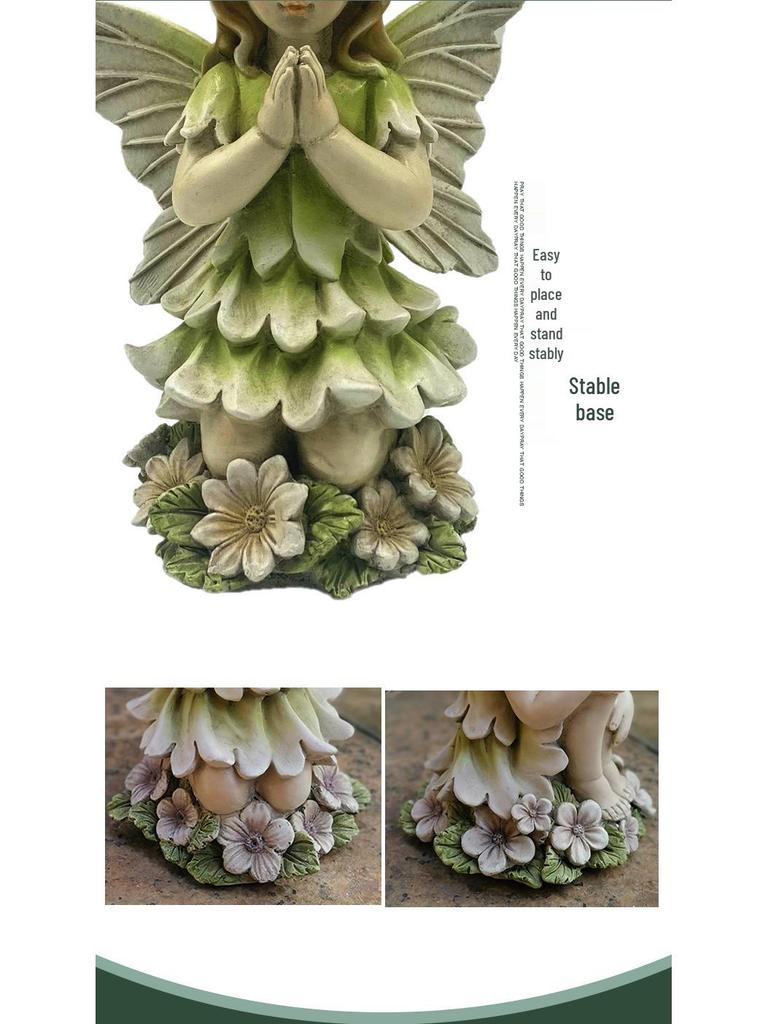 Vintage Flower Fairy Resin Garden Ornament - Angel Sculpture