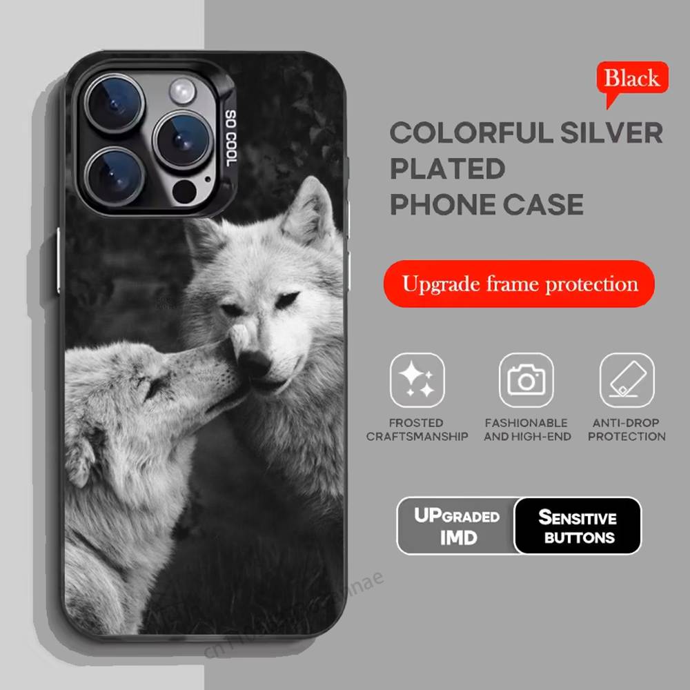 Wolf Phone Case For iPhone 17,16,15,14,13,12,11,Pro,Max,Plus,Mini,X,XS,XR,8,S,SE Soft Black Case