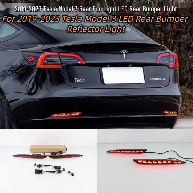LED-Stoßstangen-Nebelschlussleuchte mit Fließwasser-Effekt für Tesla Model 3 (2019-2023)