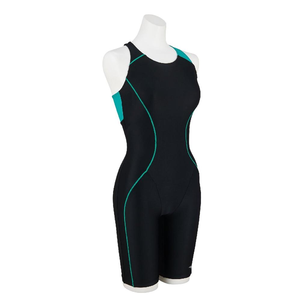 MIZUNO Stroke ONE Swimsuit Size 92 Black x Fresh Green Turquoise All-in-One N2JGD301, M,