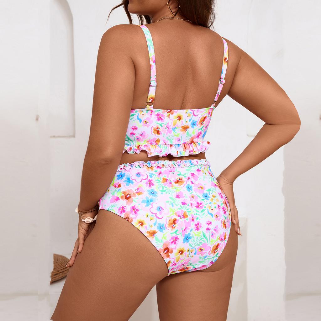 Women's Two-Piece Bikini Set Plus Size Split Swimsuit