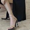 Star Style Luxury Crystal Snake Coiled Ankle Strap Lady Gladiator Sandals Sexy Stiletto High Heel Summer Party Prom Shoe