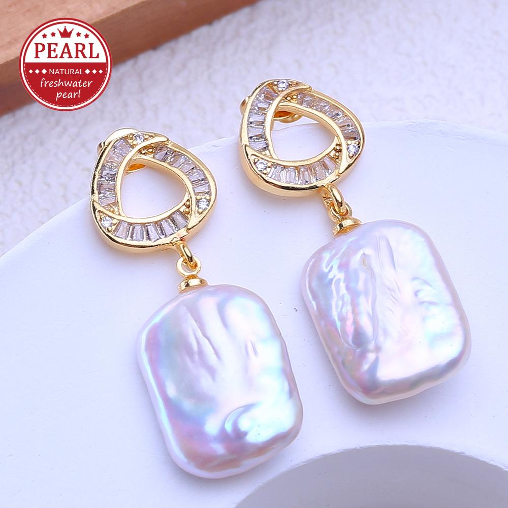 

LSOOYH Натуральный пресноводный крупный жемчуг барокко неправильной формы, серьги-капли модного золотого цвета для женщин, подарки на день рождения