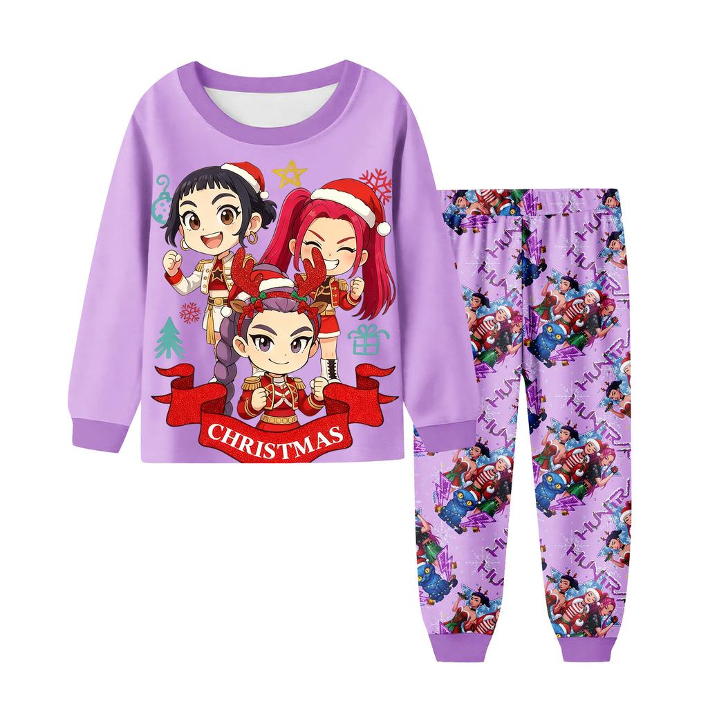 Children's Fashion Suit Skirt Round Neck Long Sleeve Top Pants