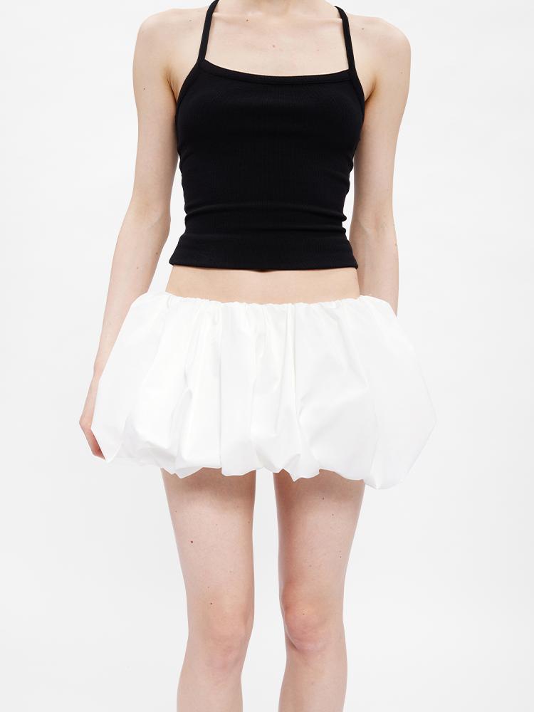 

Женские юбки Y2k с рюшами и пузырьками, летняя милая мини-юбка с высокой талией, трапециевидная юбка с эластичной резинкой на талии, уличная одежда для пляжного отдыха и клуба M белый