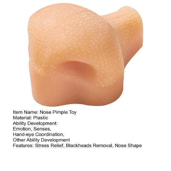 Stress Relief Nose Blackheads Removal Toy with Tweezers Bag Realistic Nose Acne Simulator Pimple