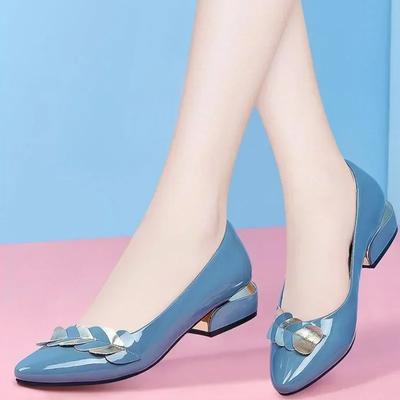 Chaussures à talons pointus et tendance pour femmes, chaussures d'été à talons épais et peu profonds, à enfiler, pour le bureau