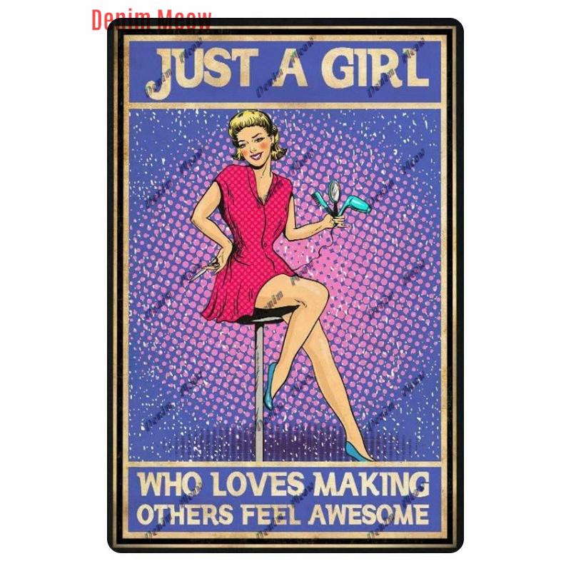 

Vintage Hair Stylist Metal Tin Sign, Tattoo Artist Metal Poster, Retro Hairdressing Salon, Room Wall Poster, Home Decor WY243 20x30cm