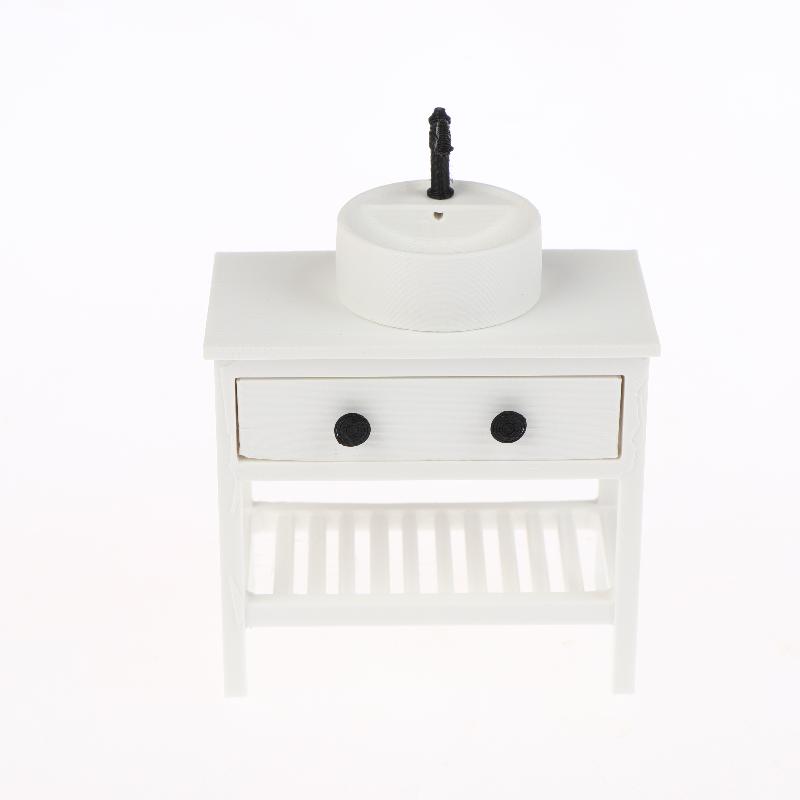 1/12 Living Scene Ornament Toys Dollhouse Simulation Sink Cabinet Model Dollhouse Bathroom Furniture Decoration Dolls House