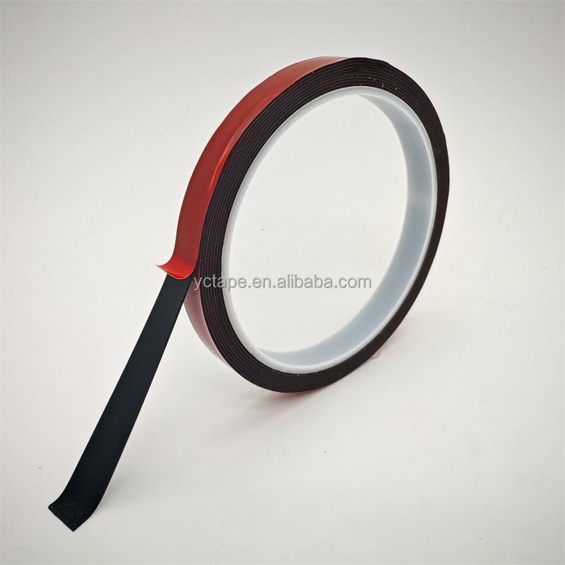 Double Sided Strong Adhesive Tape Waterproof Hot Melt Glue for Automotive Industrial No Trace Acrylic Pressure Sensitive Tape (Black,3m&0.4mm&25mm) чёрный