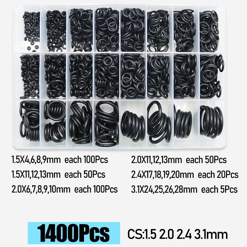 CS1.0-4.0mm Rubber O Ring High Quality Sealing Washer Balck NBR O-ring Plumbing Gasket Car Air Condition Oil Resistant Oring Kit