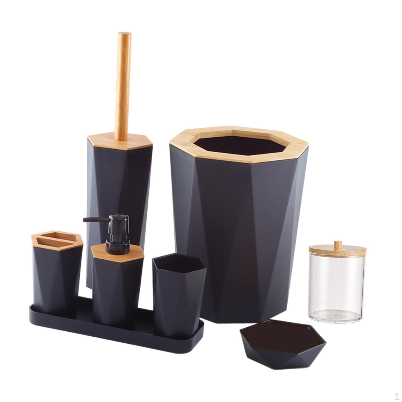 

Набор принадлежностей для ванной комнаты Наборы для ванной Ватные палочки Коробка Туалетная щетка Необходимая для black A