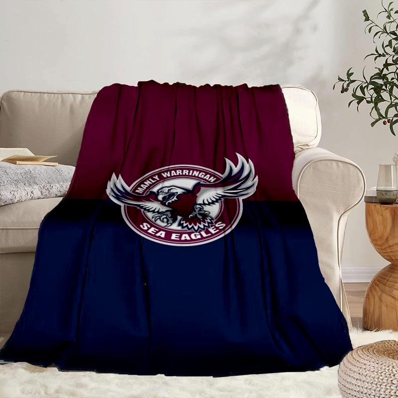 Manly Sea Eagles Crest Portable Blanket/Soft Blanket Bedding Blanket Suitable for Travel Camping Living Rooms Offices Sofas Fan Gifts