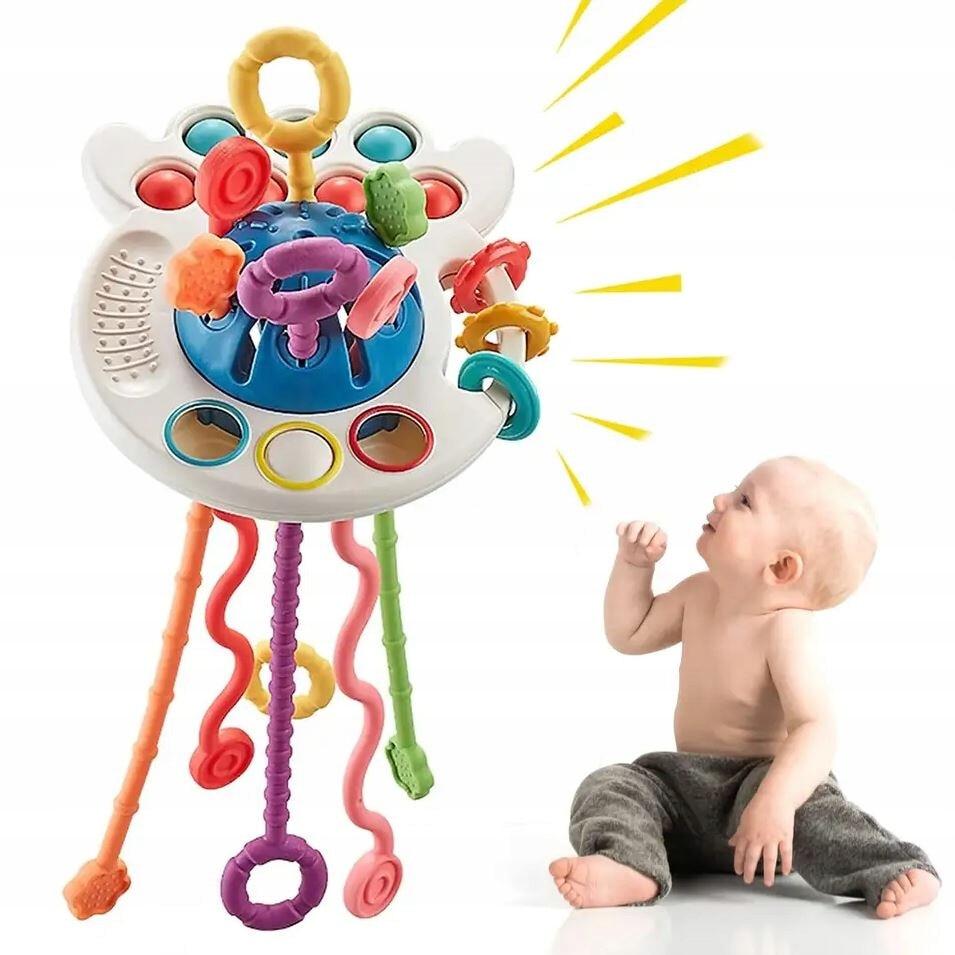 Montessori Sensory Teething Toy for Babies, Multicolor, 12x14x7cm, Teether & Soothing Toy for Kids 18 Months+