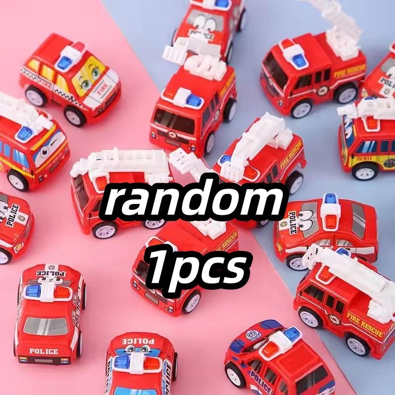 Cartoon Mini Pull Back Fire Truck Police Car Toys for Birthday Party Favors Campus Rewards Gift
