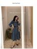 Hong Kong Retro Denim Shirt Dress for Women: Slim-Fit, Elegant, Single-Breasted, Perfect for Spring & Autumn