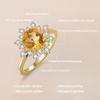 Light Luxury Temperament Candy Color Gold Ring 1.8 Carat S925 Sterling Silver Set With Natural Citrine Ring Can Be