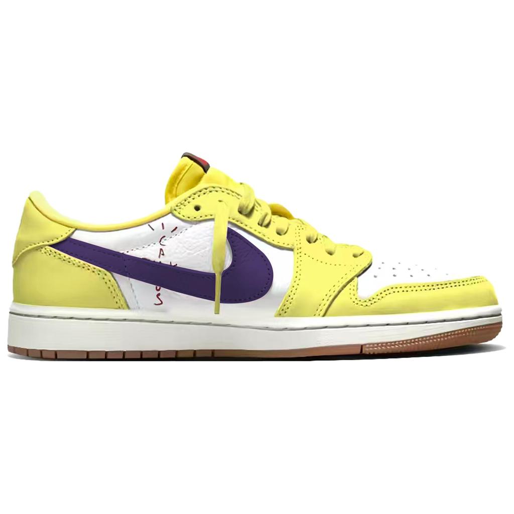 Travis Scott X Jordan Air Jordan 1 Travis Scott X Collaboration 7.0 Slip Resistant Low Top Vintage Basketball Shoes DM7866-202(Team1677-)