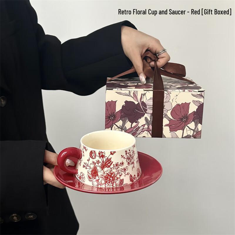 Винтажный керамический набор кофейной чашки и блюдца Peach Garden