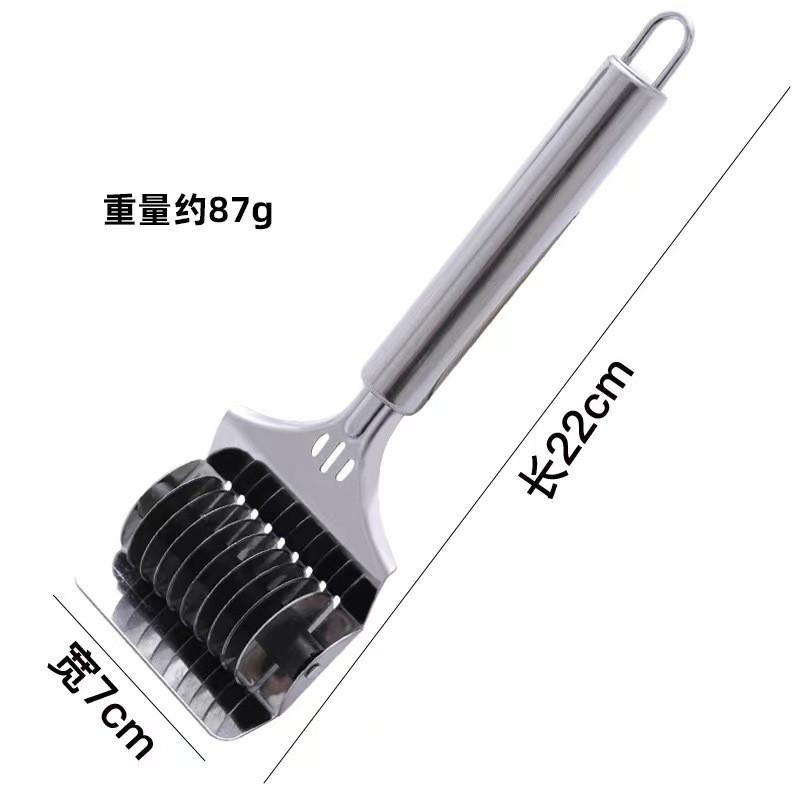 Stainless Steel Dough Lattice Roller Cutter,Manual Multifunctional Noodle Shallot Garlic Roller Cutter Pizza Slicer Baking Tool
