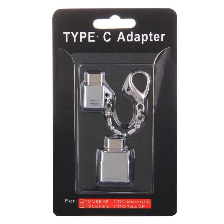 Adattatore in metallo Micro USB Femmina a USB-C / Tipo-C Maschio + USB 2.0 Femmina a USB-C / Tipo-C Maschio