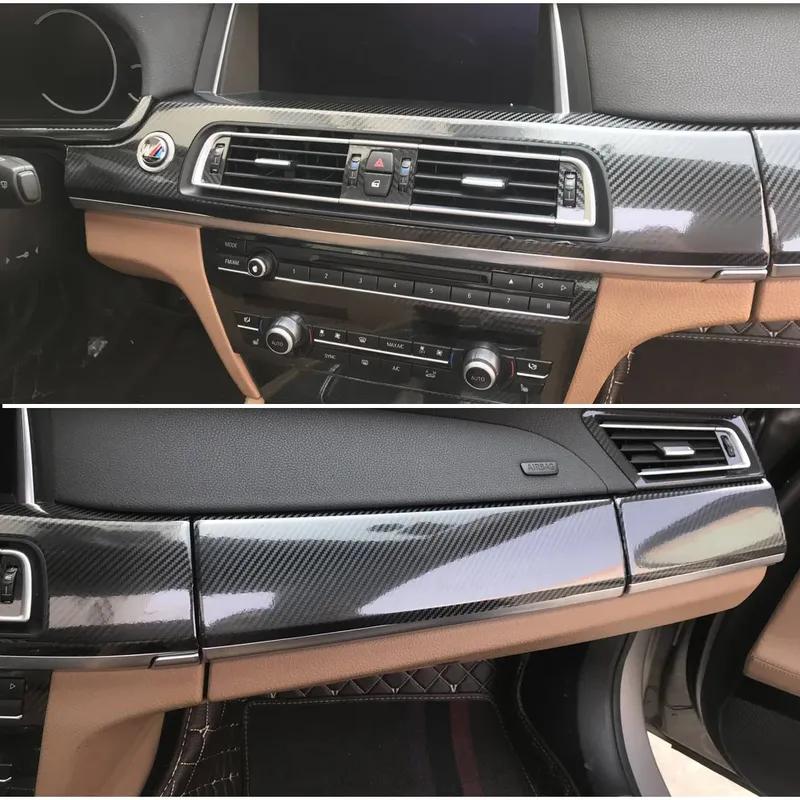 Car-Styling 5D Carbon Fiber Car Interior Center Console Color Change Molding Sticker Decals For BMW 7 Series F01 F02 F03 F04