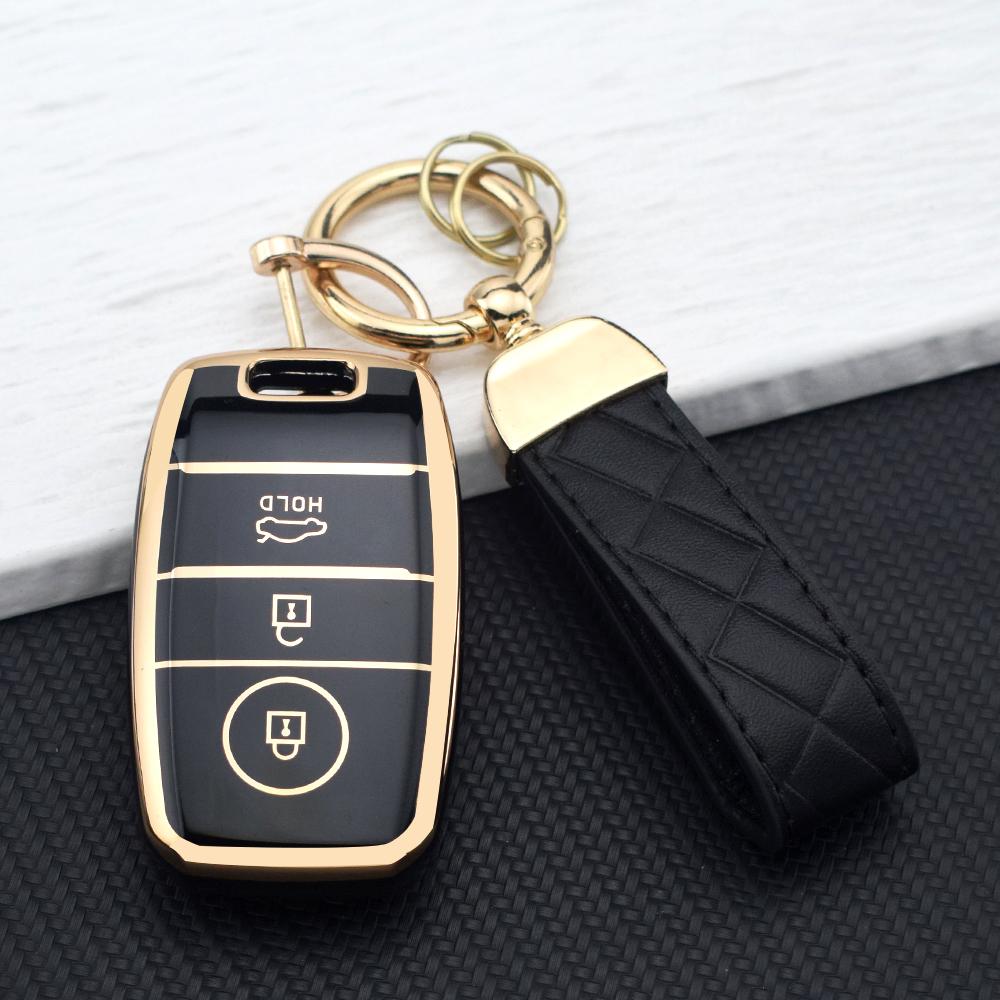 Soft Car Key Case Cover for KIA Sportage Cerato Optima K2 K3 K4 K5 RIO Picanto Soul Sorento Sedona 3/4 Buttons Car Key Shell Bag