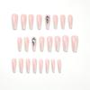 Nail sticker Removable nail piece Wearing nail, French white edge bare powder rhinestone nail patch Nail piece nails