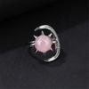 Shimmering Star Moon Pattern Crystal Ring Scratch Resistant Handmade Finger Accessories Elegant Anniversary Present