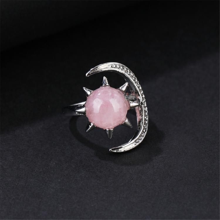 Shimmering Star Moon Pattern Crystal Ring Scratch Resistant Handmade Finger Accessories Elegant Anniversary Present