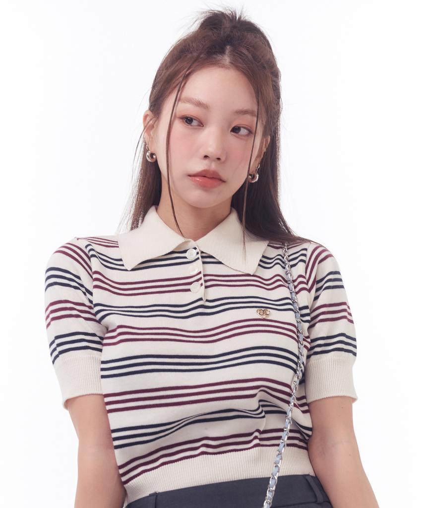 ANOETIC Anc Stripe Collar Knit_2Color