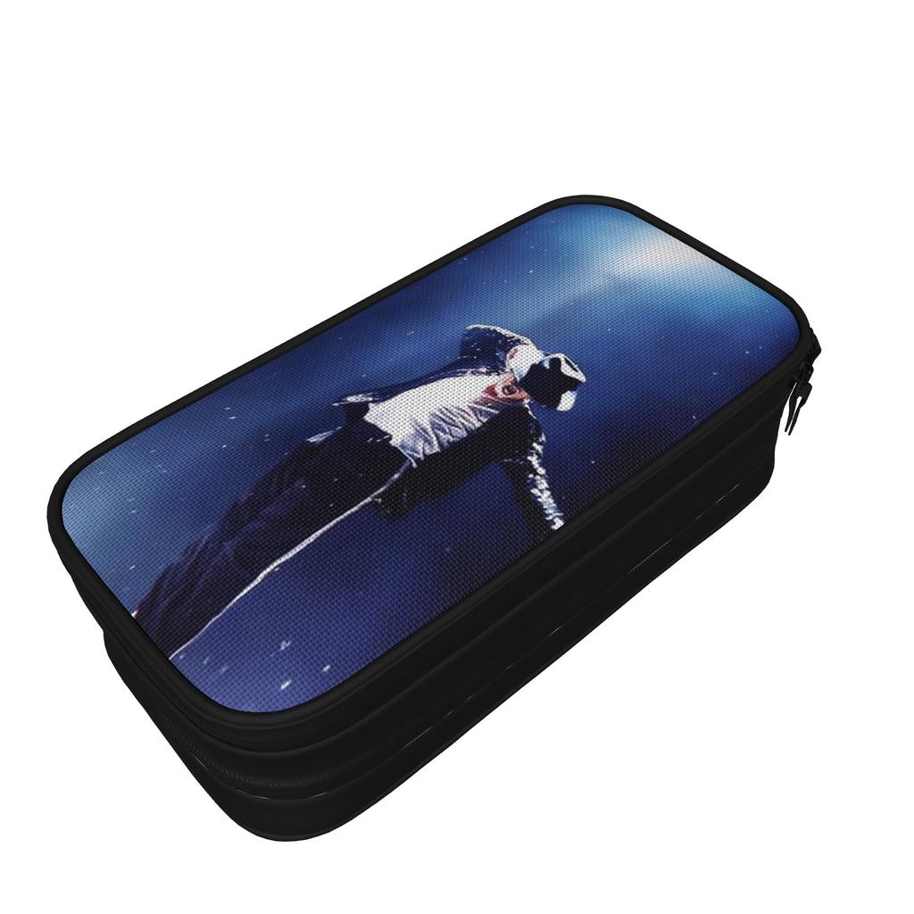 Michaels King of Pop Jacksons Light Pencil Cases Cute Pen Box Bags for Student Large Storage School Supplies Zipper Pencil Box