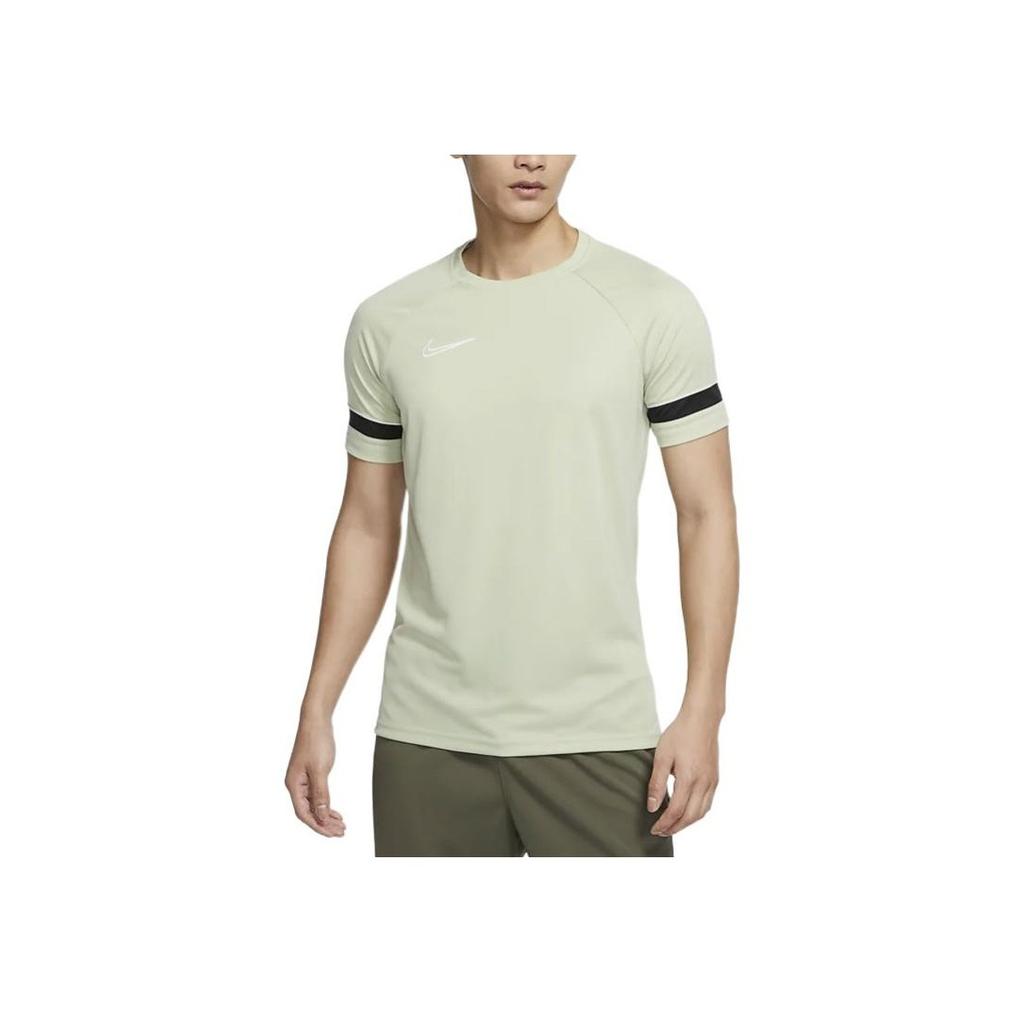 Nike Dri-FIT Academy Knit Soccer Cuff Color-Block Embroidered Short Sleeve T-Shirt Men Tops Olive-Green CW6102-371