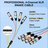 Uxcell 1pc 4-Channel XLR Snake Cable, 4 Colors, XLR Male-Female Microphone Cable, 4-Way Microphone Patch Cord, Balanced Connection, for Stage,